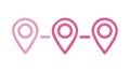 Three Linked Map Pins. Location, Route, and Navigation Points. vector design Generative AI Royalty Free Stock Photo