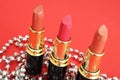 Three lipsticks Royalty Free Stock Photo