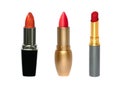 Three lipsticks set Royalty Free Stock Photo