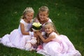 Three little cute bridesmaids Royalty Free Stock Photo