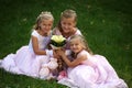 Three little cute bridesmaids