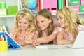 Three little girls Royalty Free Stock Photo