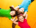 Kids laying on the floor Royalty Free Stock Photo