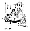 Three Little Kittens, vintage illustration