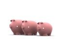 The three little piggy banks Royalty Free Stock Photo