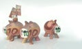 Three piggy banks with ten euro notes Royalty Free Stock Photo