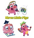 Three little pigs illustration. Royalty Free Stock Photo