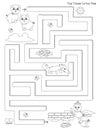 Three little pigs maze game vector