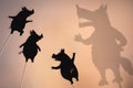 Three little pigs storytelling, shadow puppets