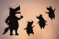 Three little pigs storytelling, shadow puppets