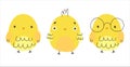 Three little yellow chickens