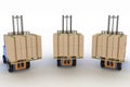 Three loaders with cargo Royalty Free Stock Photo