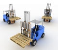 Three loaders without cargo Royalty Free Stock Photo