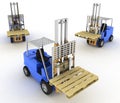 Three loaders without cargo Royalty Free Stock Photo