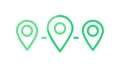 Three Location Pins Map Pointer, GPS Navigation Direction Icon, vector design Generative AI Royalty Free Stock Photo