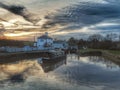 Three locks pub at sunset