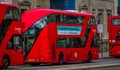 Three London Red Buses in a row