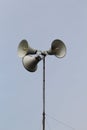 three loudspeakers in the mosque Royalty Free Stock Photo