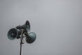 three loudspeakers on the roof Royalty Free Stock Photo