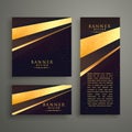 three luxury banners card design set