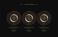 THREE of Luxury multipurpose Infographic buttons design, Set of premuim banners, and luxury options and Premium golden version on