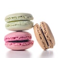 Three macaroons on white