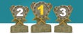 Three madal of 1st, 2nd and 3rd on white background with copy space Royalty Free Stock Photo