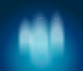 Three magic gosts in blue space Royalty Free Stock Photo