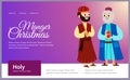 Three magic kings of orient cartoon characters Royalty Free Stock Photo