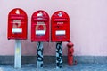 Three mailboxes in Denmark Royalty Free Stock Photo