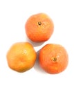 Three mandarins isolated on white background Royalty Free Stock Photo