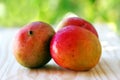 Three mangoes fruits Royalty Free Stock Photo