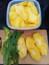 Three Mangoes ready to eat Royalty Free Stock Photo