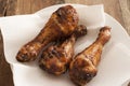 Three marinated spicy chicken drum sticks