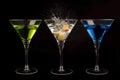 Three Martinis Royalty Free Stock Photo