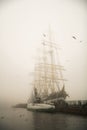 Three-masted Kruzenshtern sailboat Royalty Free Stock Photo