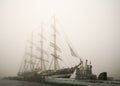 Three-masted Kruzenshtern sailboat Royalty Free Stock Photo