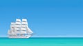 Majestic Tall Ship Sailing on a Clear Blue Ocean Royalty Free Stock Photo