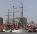 The three masts sailing ship in Dakar Royalty Free Stock Photo