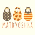 Three matryoshka dolls