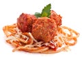 Three Meatballs with Spaghetti Royalty Free Stock Photo