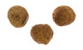 Three meatballs on a white background Royalty Free Stock Photo