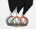 Three Medals on Black Ribbons