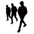 three men body silhouette vector Royalty Free Stock Photo