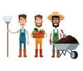 three men farmer work image