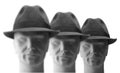 Three men with hats on Royalty Free Stock Photo