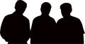Three men head silhouette vector Royalty Free Stock Photo