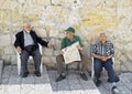 Three Men in Street, Jerusalem Royalty Free Stock Photo