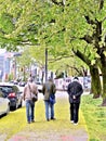 Three men out for a stroll on the streets of Montreal