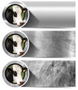 Three Metal Banners with Head of Cow Royalty Free Stock Photo